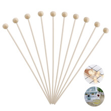Bamboo Cocktail Picks, Rock Candy Sticks For An Unforgettable Drinking Experience, Wooden Ball Stirrer Sticks Elevate Your Drink Game