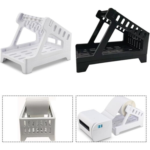 Compact thermal label holder for seamless integration with desktop printers (black) 1