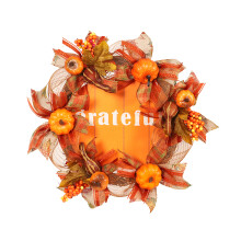 Exquisiter Ahornblattkranz, eleganter Herbstkranz in leuchtenden Orangetönen, handgefertigt für lange Haltbarkeit, Landhaus-Gartendekoration