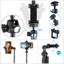 Compatto e versatile, treppiede 3 in 1 per selfie stick, supporto regolabile per telefono con telecomando wireless per scatti accattivanti.