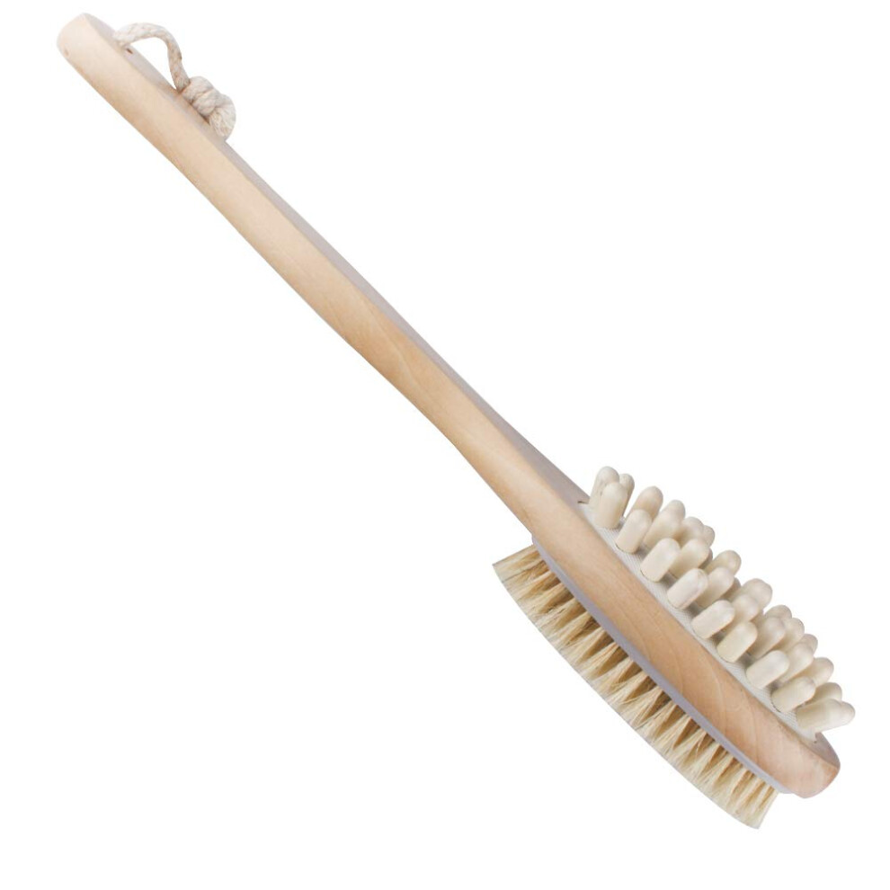 Exfoliate & Rejuvenate, 100% Natural Body Brush with Detachable Bamboo Handle, Stimulation for Improved Circulation & Lymphatic Flow, Boar