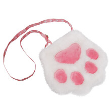 Pluche bedeltje voor rugzakdecoratie, schattig cartoonvormig pootafdrukje, pluche kattenklauw sleutelhanger, modieuze sieraden voor vrouwen en