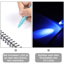 Caneta de tinta invisível, criadora de mensagens secretas com luz UV, marcador mágico seguro e reutilizável para presentes de aniversário e