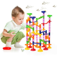 Murmelbahn-Set, STEM-Lernspielzeug mit Bausteinen für Kinder, Bausteinspielzeug mit bunten Schienen und Trichtern, fördert die Kreativität