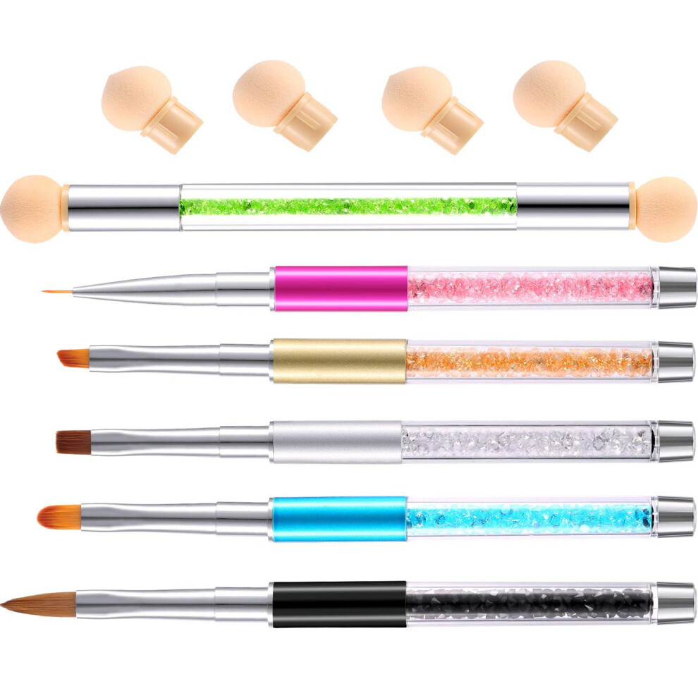 Effortless Nail Art Revolution, Mushroom Head Sponge for Seamless Manicure Experiences, 5 Pieces Acrylic Nail Brush Set