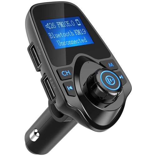 Έξυπνος Σύντροφος Αυτοκινήτου, Πομπός Bluetooth FM με Ασφαλή Φόρτιση, Ακούστε Μουσική