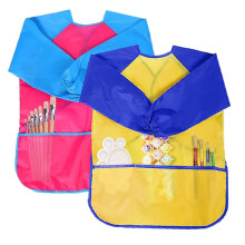 Armadura artística para niños pequeños, tejido suave y ligero con tres bolsillos delanteros para facilitar la limpieza. Lavable a máquina. Talla