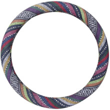 Stuurwielhoes versterkt met microvezel, universele pasvorm, bohemian design, eenvoudig te installeren, antislip oppervlak, geschikt voor airbags