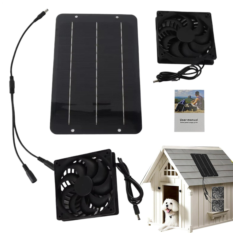 Solar Double Fan For Chicken Coop Lightweight Quiet Powerful Cooling Ventilation 9365049938129