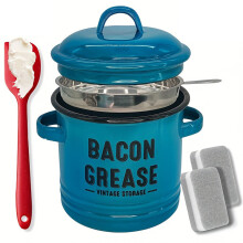 Garde-graisse pour bacon en-Éponge grattoir pour filtre bleu