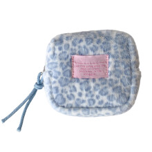 Luipaard pluche make-up tas draagbaar voor vrouwen-Blauw