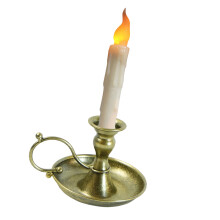 Elegant Antique Metal Candle Holders and Flamless LED-brass