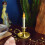 Spitzkerze mit Haltern, flammenlose-Gold Silber 5