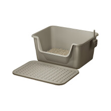 Opening Cats Litters Box-minimalist gray Large sand leakage b
