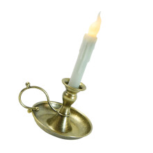 Artistic Metal Candleholder with LED Candle-Warm white copper