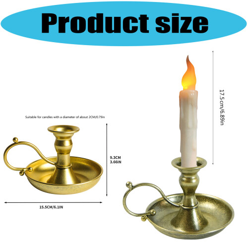 Classical Metal Taper Candle Holders with Antique-gold silver 1