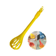 Safe Nontoxic ABS 2 in 1 Eggs Whisk and Serving Tongs-Yellow