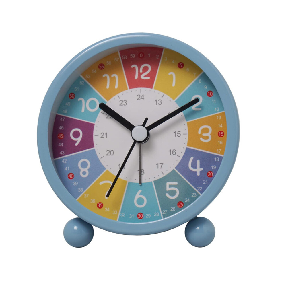 Children's Alarm Clock, Analogue, No Ticking, Learning, Quartz, Loud Alarm Night Light, Battery Operated
