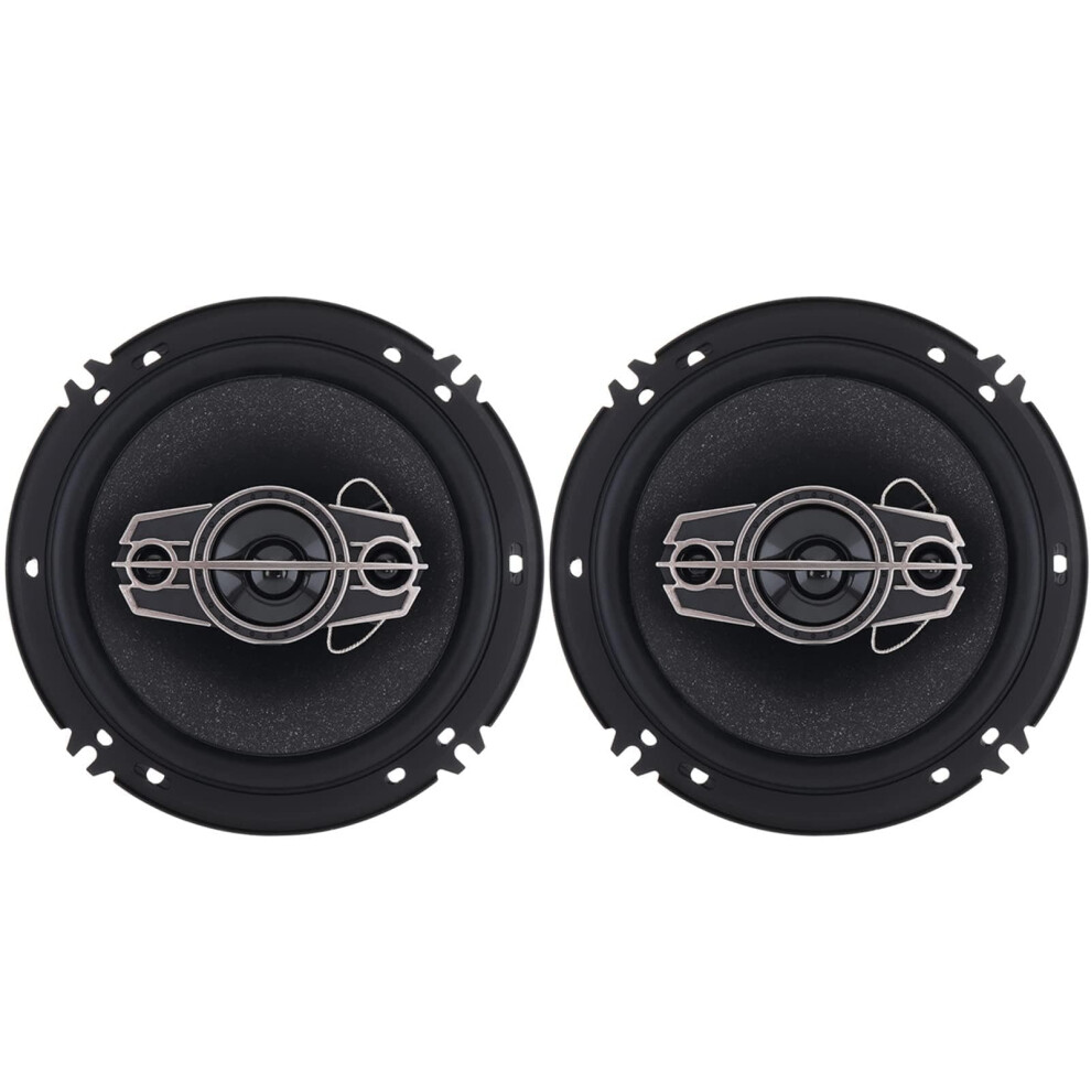 Car Stereo Door Speakers 6Inch, 600 Watts Max, 4Way Fullrange Coaxial Speakers With Tweeters, Metal Black 9426802324433