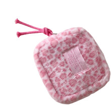 Leopard Print Plush Organizer Multiple Compartments-Pink