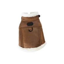 Cats Winter Vest Brown Fleece Jackets Easy Wear Warm Pet- L
