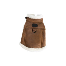 Durable Machine Washable Cats Clothing Thick Brown Winter- M