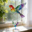 Regenbogen-Windspiele in Vogelform mit reflektierenden 6