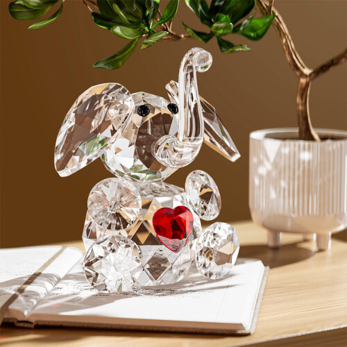 Kristall-Elefant-Figuren, Glas-Elefanten-Statuen, 1