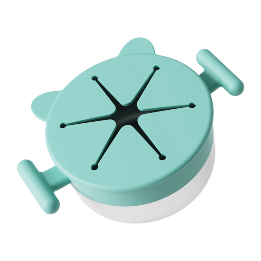 Kids Portable Snacks Holder Cup With Silicone Cover-Mint Green