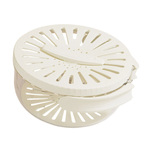 Folding Handle Kitchen Colander Fruit Strainer For-White A