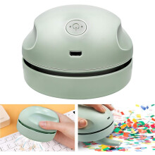 Aspiradora de escritorio de tamaño mini, diseño bonito, funcionamiento inalámbrico, mango ergonómico, gran potencia de succión con aspa de