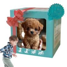 Realistic Puppy Robot Soft Robot Puppy Model Like A Real Dog for Bedroom Sofa Decoration Brown style