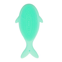 Baby Silicone Whale Bath Brush, Soft Hair, 3x7x14cm, Green