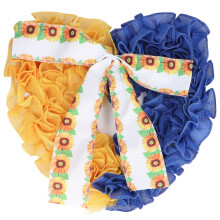 Fita decorativa de girassol, em formato de coração, feita à mão, para decoração floral e enfeites festivos em casa. Fita de juta leve com borda