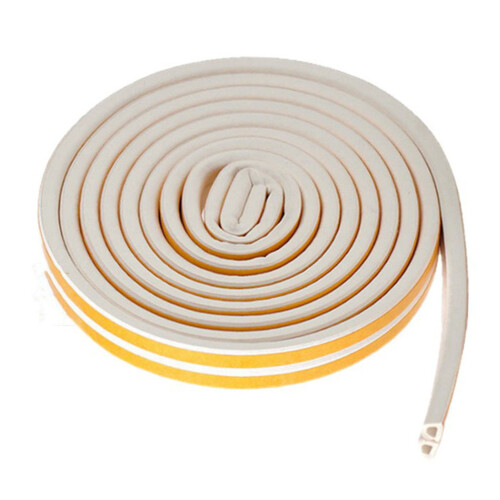 Self-Adhesive 3Pcs White D Type Weather Stripping for Windows Doors 1