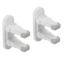 Avtagbart dörrlås, barnsäkert hem med lättmonterad självhäftande flik, diskret design för barnsäkerhet (vit, 2-pack)