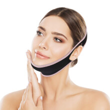 Reusable Slimming Belt, Effective Lifting Tech In V Line Mask For Youthful Face, Adjustable Hook & Loop Chin Reducer With Restored Skin