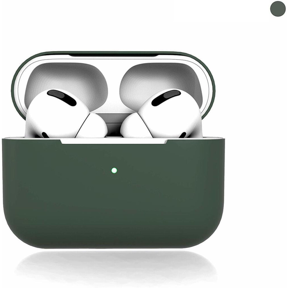 Night Silicone Case, Military Grade Protection, Compatible With Airpods Pro, Hybrid Drop Protection, Front Led Visible, Easy-Carry Strap, Green 9405630795936