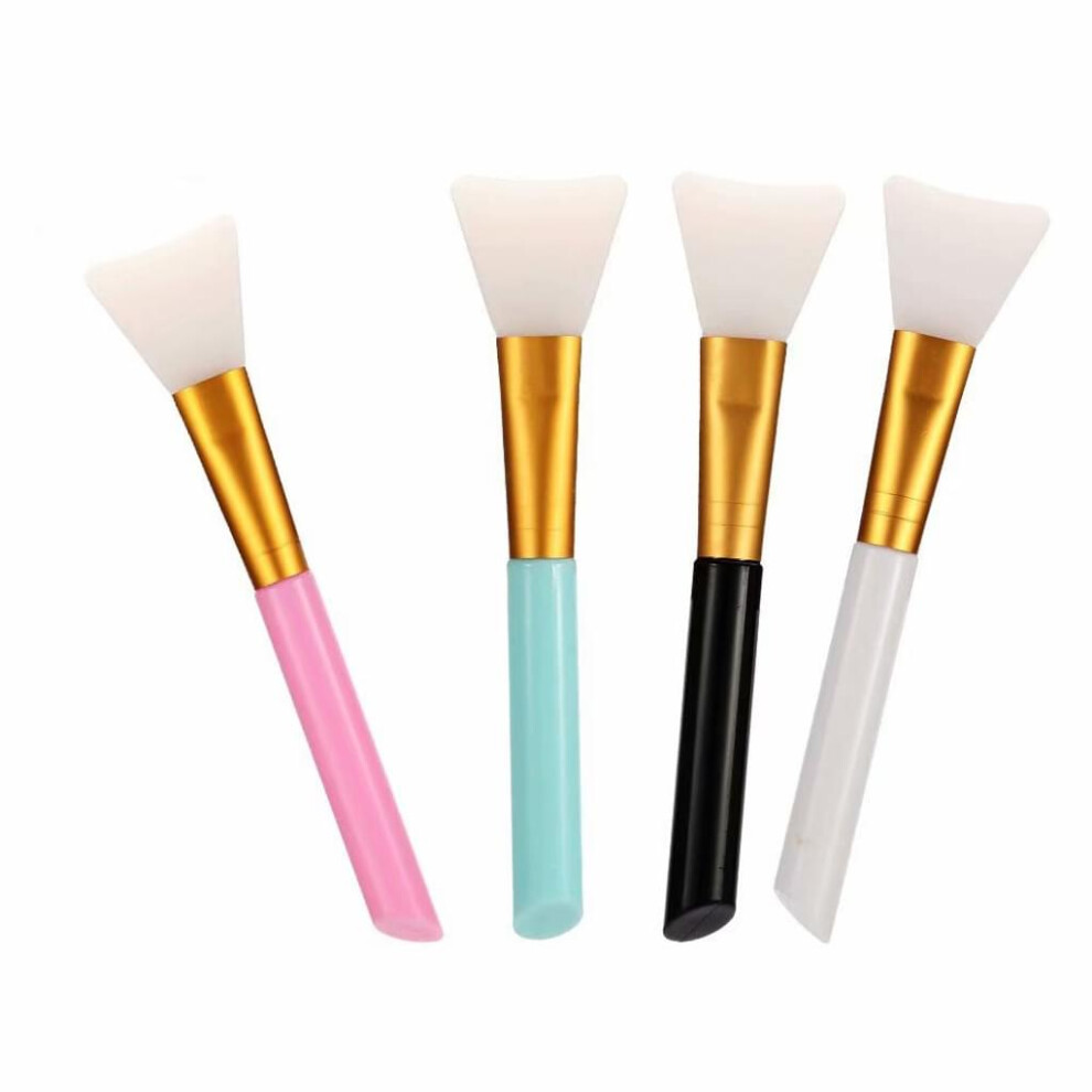 Portable Skincare Tools, 4 Pieces Silicone Face Mask Brush with Clear Acrylic Handles, Hygienic Skincare Application for Facial Mud Masks