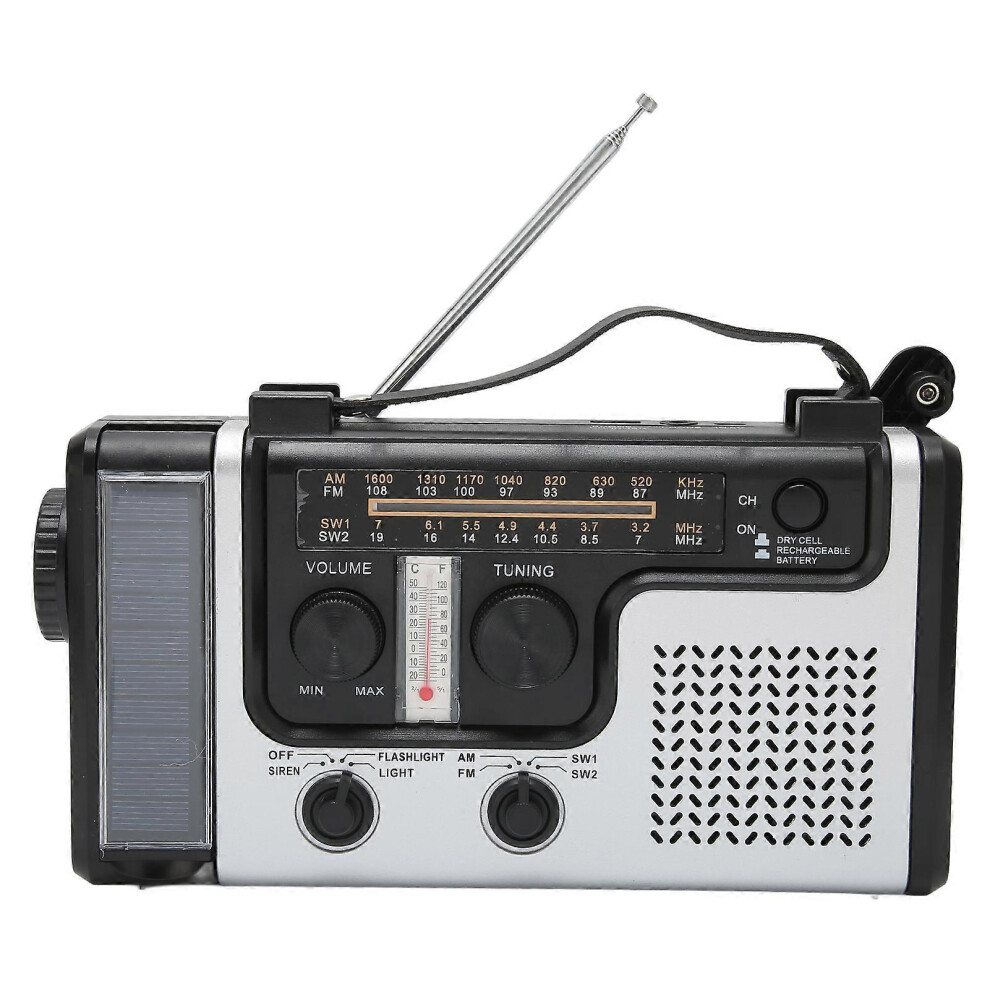 (As Show, One Size) Led Hand Crank Radio Am Fm Sw Solar Dynamo Outdoor Emergency Radio With Portable Flashlight 351862672615
