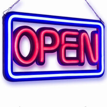 (As show, One size) 50*25CM LED Open Sign Advertising Board Electric Lighted Display Durable Waterproof Interior Decoration Glowing Light Billboard