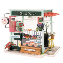 (As show, One size) DIY Doll House Cute Dollhouse Miniature DIY Dessert House Kit Perfect DIY Gift