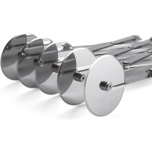 Dough Cutter, Stainless Steel 5 Wheels, Adjustable Dough Wheel, Pizza Cutter, Silver