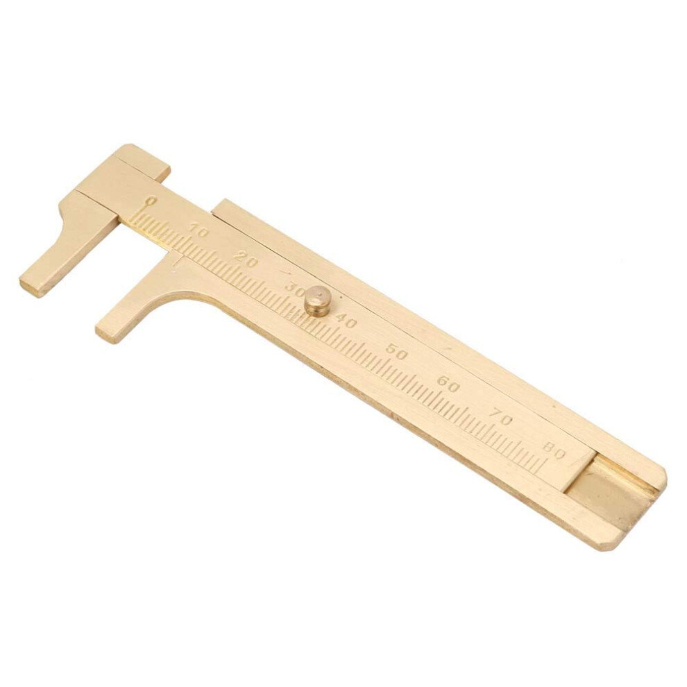 Copper Vernier Caliper Ruler Measuring Tool 080Mm Portable For Archaeology Portable Copper Vernier Caliper 080Mm Range 9426802325348