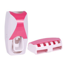 Dust-Proof Toothpaste Dispenser, Automatic Toothpaste Squeezer Combines Vacuum Technology For Hands-Free Dispensing, Wall-Mounted Toothbrush Holder fo