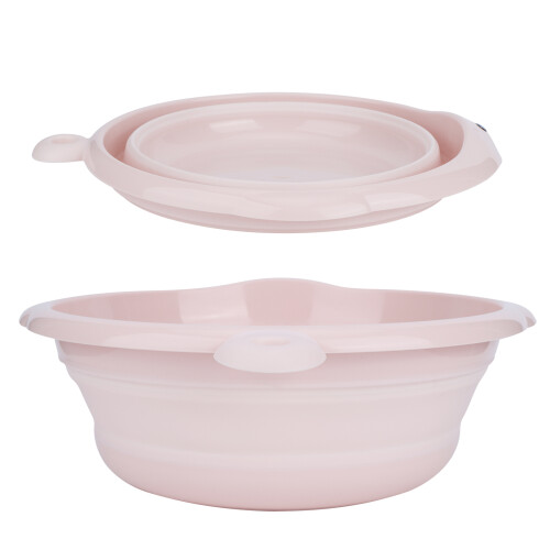 Quick-Drain Collapsible Basins, Space Saving Stackable For Kitchen And Bathroom, Microwave Safe, Portable Travel Bathroom Accessories (2PCS) 1