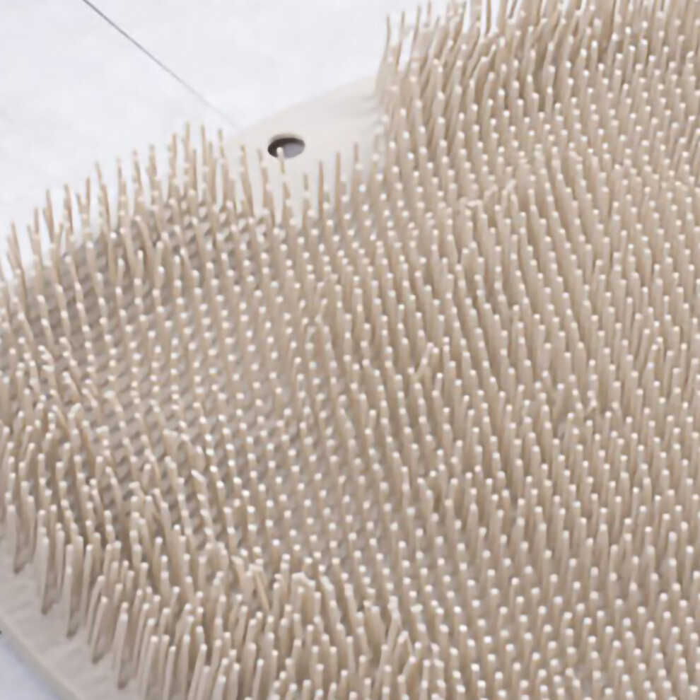 Brown Foldable Foot Scrubber Mat With Suction Cup Tpr Cleaner Brush