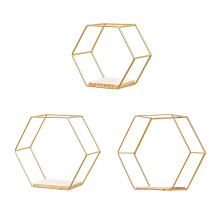 Easy Install Floating Shelves, Hexagonal Wall Shelves With Modern Chic Style Decorative Shelves For Any Room, Set Of 3 Size