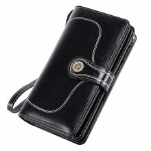 Phone Clutch for Women, Zip Around Wallet with RFID Blocking and Large Capacity Card Holder, Vintage Style Cowhide Leather Wristlet Wallets with