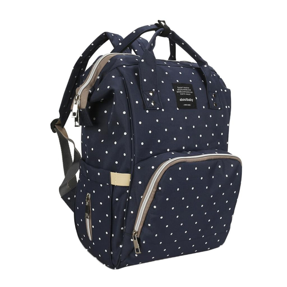 Waterproof Diaper Bag Backpack, Multi-Function Baby Changing Pad With Insulated Bottle Pockets For Easy Clean, Navy Blue